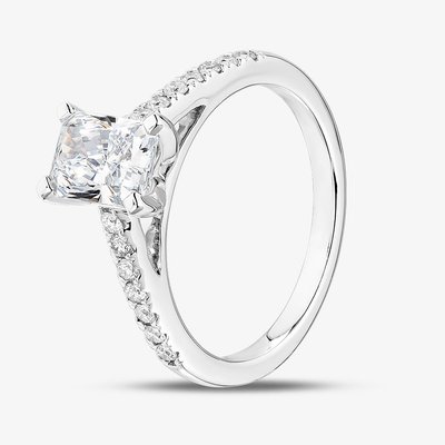 9ct White Gold 1.20ct Radiant Cut Lab Grown Diamond Shoulder Set Ring LGR35521-120RN N