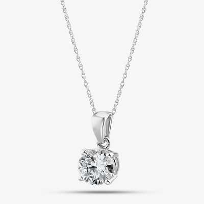 9ct White Gold 1.00ct Certificated Brilliant Cut Lab Grown Diamond Pendant Necklace LGP3119-100 (WG)