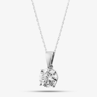 9ct White Gold 2.00ct Certificated Brilliant Cut Lab Grown Diamond Pendant Necklace LGP3119-200 (WG)