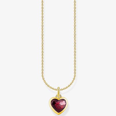 THOMAS SABO Gold Plated Red Heart Necklace KE2268-414-10-L45V