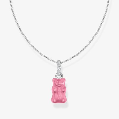 THOMAS SABO Haribo Sterling Silver Pink Gummy Bear Pendant Necklace KE2209-052-9-L45V
