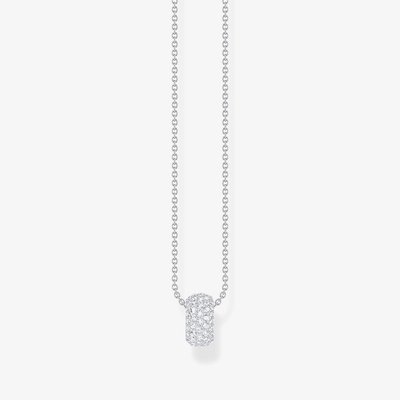 Sterling Silver Ring Pendant Necklace KE2278-051-14-L45V