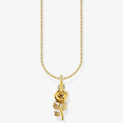 Gold Plated Rose Pendant Necklace KE2269-413-39-L45