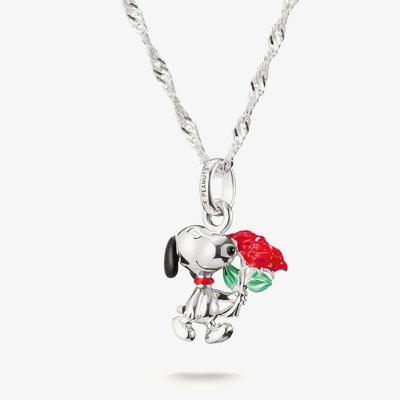 Peanuts Original Snoopy With Rose Necklace KE2353-664-7-L45V