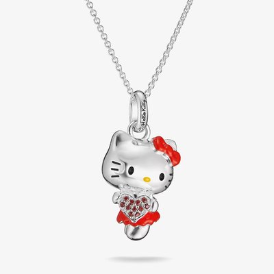 THOMAS SABO Hello Kitty Red Heart Cubic Zirconia Charm Necklace KE2390-M06-10-L50V