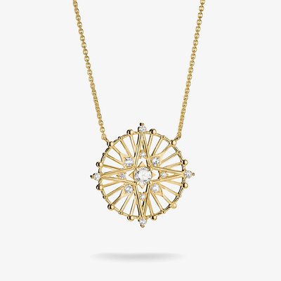 THOMAS SABO 18ct Yellow Gold Plated Cubic Zirconia Star Talisman Pendant KE2393-M01-14-L45V