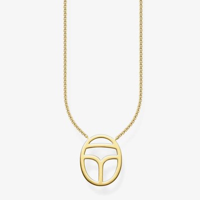 THOMAS SABO Gold Plated Scarab Symbol Necklace KE1522-413-12-L45V
