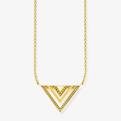 Gold Plated Africa Triangle Necklace KE1568-413-39-L45V
