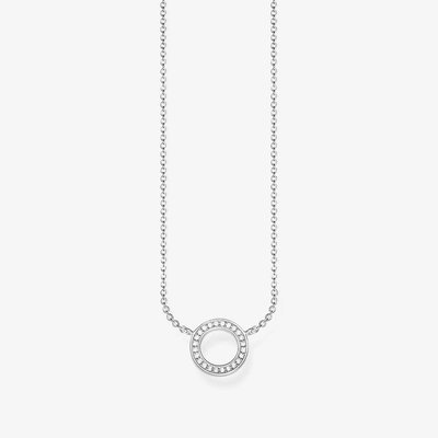 Silver Open Circle Necklace KE1650-051-14