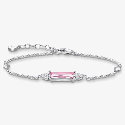 Heritage Silver & Pink Octagon Cubic Zirconia Bracelet A2018-051-9-L19V