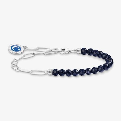 Charmista Coin Blue Imitation Sandstone Bead Bracelet A2129-007-32-L17V