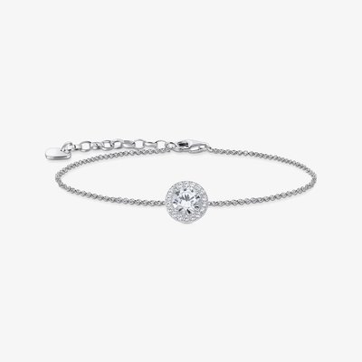 Sterling Silver Chain Halo Pendant Bracelet A2166-051-14-L19V