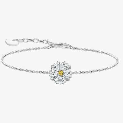 Ladies Silver Flower Bracelet A2202-051-4-L19V