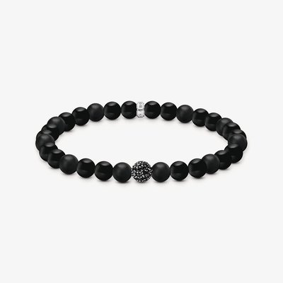 Black Obsidian Bead Bracelet A2194-705-11-L19