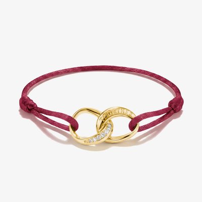 THOMAS SABO Together Red Textile Cubic Zirconia Intertwined Bracelet A2236-M03-10-L24V
