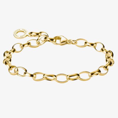 18ct Gold Plated Oval Belcher Charm Bracelet X0031-413-39-L19,5
