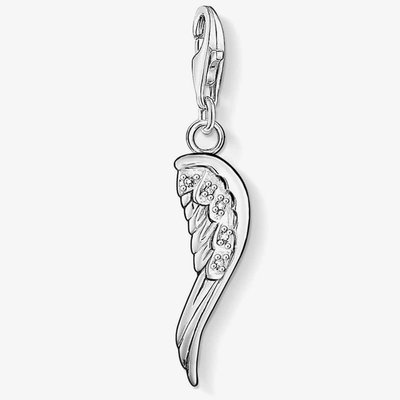Silver Cubic Zirconia Angel Wing Charm 0413-051-12