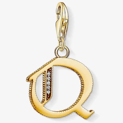 Gold Plated Cubic Zirconia Q Charm 1623-414-39