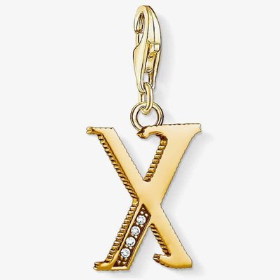 Gold Plated Cubic Zirconia X Charm 1630-414-39