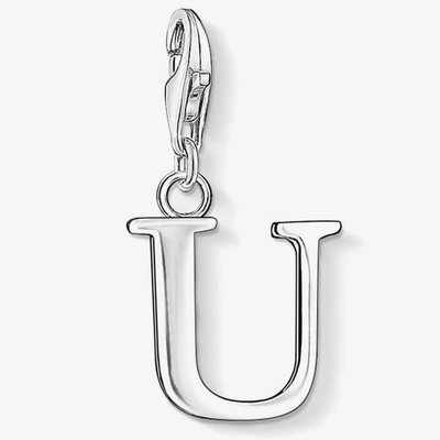Silver Letter U Charm 0195-001-12