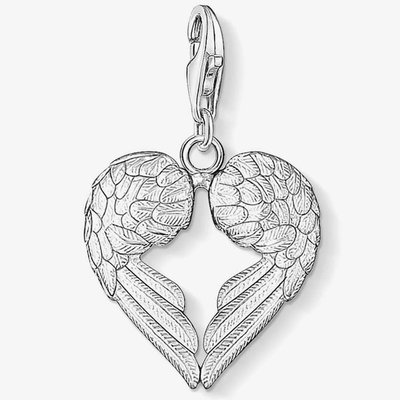 Silver Wings Heart Charm 0613-001-12