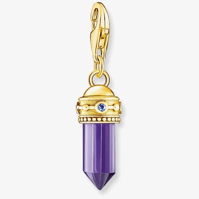 Gold Plated Purple Hexagon Amulet Charm 2048-973-13