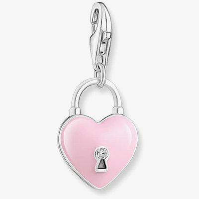 Pink Enamel Be Mine Heart Padlock Charm 2071-691-9