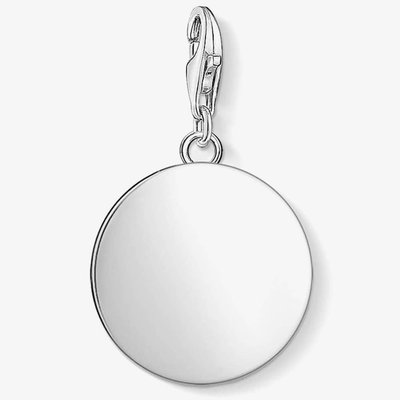 Sterling Silver Plain Round Disc Charm 1636-001-21