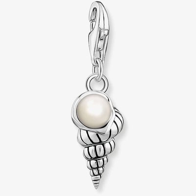 Silver Shell & Pearl Dangle Charm 1891-082-14