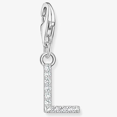 Silver Cubic Zirconia Letter L Charm 1940-051-14