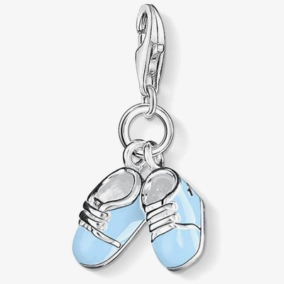 THOMAS SABO Silver Blue Enamel Bootees Charm 0822-007-1