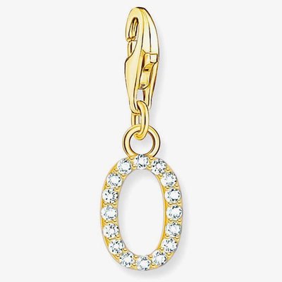 Gold Plated Cubic Zirconia Letter O Charm 1978-414-14