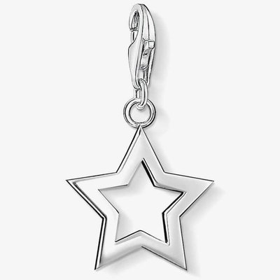 Silver Open Star Charm 0857-001-12