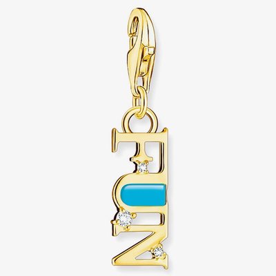 Gold Plated Turquoise Cold Enamel FUN Charm 2010-565-17
