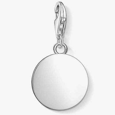 Silver Round Disc Charm 1428-001-21