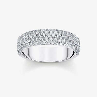 Sterling Silver Cubic Zirconia Half Eternity Ring TR2460-051-14-52