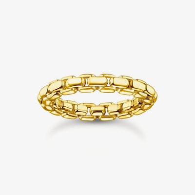 Gold Plated Box Chain Ring TR2502-413-39-60