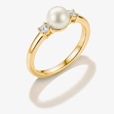 THOMAS SABO Classics 18ct Gold Plated Freshwater Pearl Ring TR2370-M01-14-52