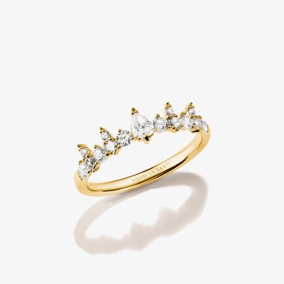 THOMAS SABO 18ct Yellow Gold Plated Cubic Zirconia Tiara Ring TR2552-M01-14-56