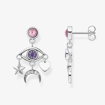 Silver Stylised Eye Dropper Earrings H2272-643-7