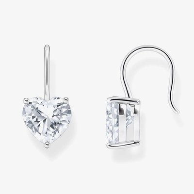 Silver Heart Cubic Zirconia Earrings H2288-051-14