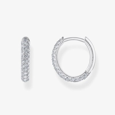 Sterling Silver 13.5mm Zirconica Hoop Earrings CR730-051-14