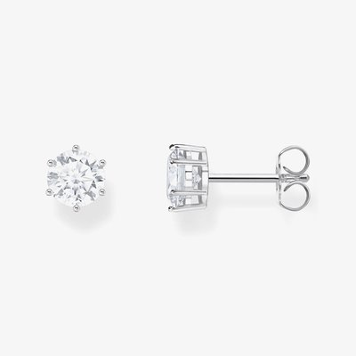 Sterling Silver Zirconia Stud Earrings H2301-051-14
