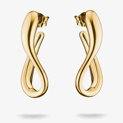 THOMAS SABO Classics 18ct Yellow Gold Plated Swirl Hoop Earrings CR770-M01-39