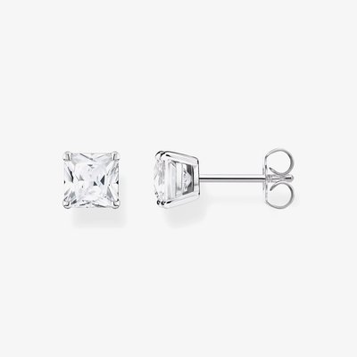 THOMAS SABO Sterling Silver Square Cut Cubic Zirconia Stud Earrings H2174-051-14