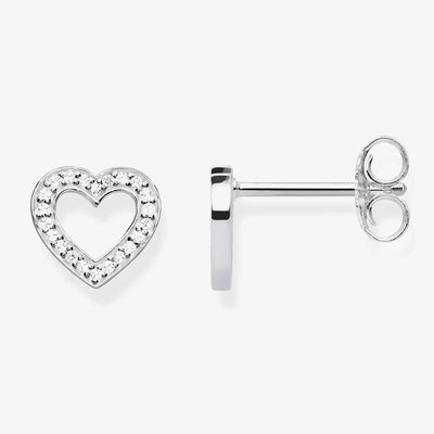 Stone Set Open Heart Stud Earrings H1945-051-14