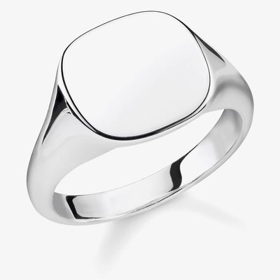 Sterling Silver Classic Square Shaped Signet Ring TR2248-001-21-58