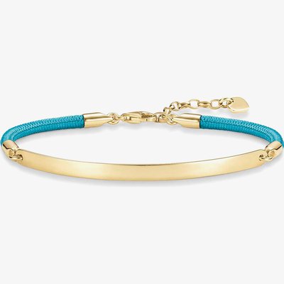 Gold Plated Love Bridge Blue Bracelet LBA0032-848-31-18 cm