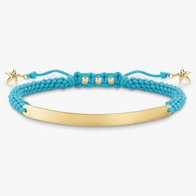 Ladies Blue Starfish Gold Plated Love Bridge Bracelet LBA0060-848-1-L19V