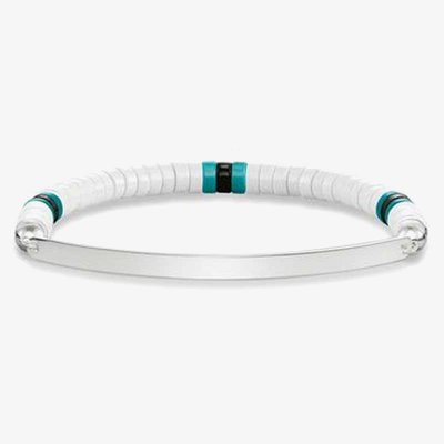 Silver Love Bridge White Agate Bead Bracelet LBA0093-885-14-17.5 cm